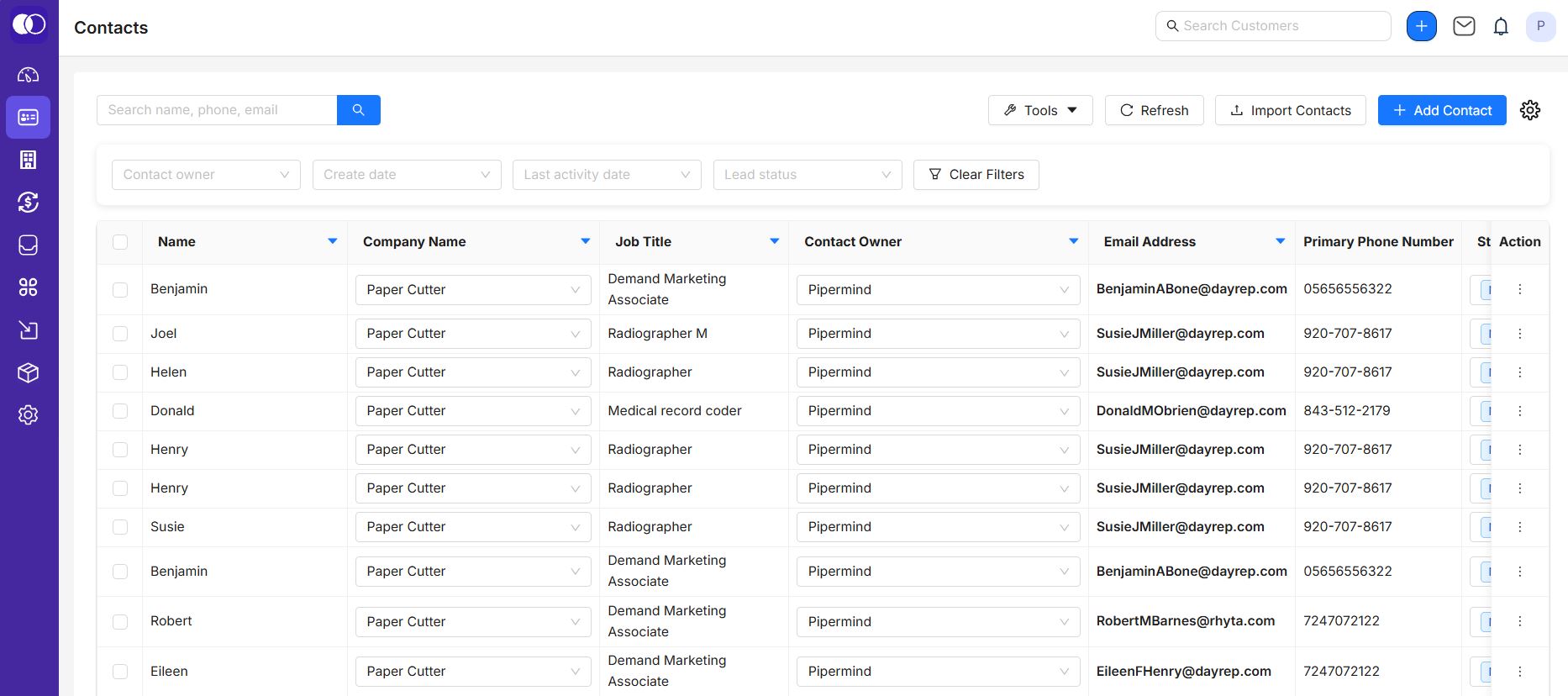 pipermind contact management software